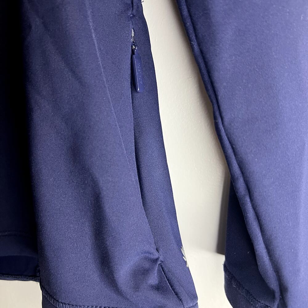 Athleta Blue Fitted Long Sleeve Back zip Top size L - Picture 3 of 6